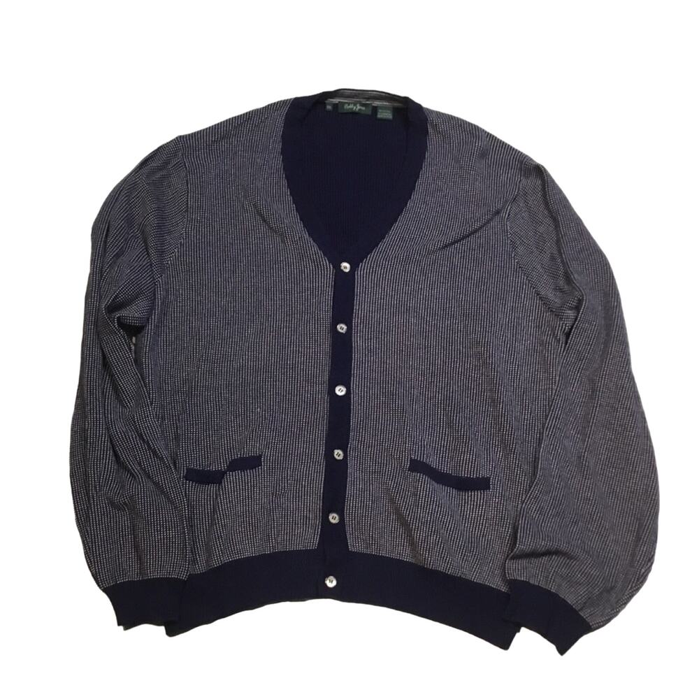 BOBBY JONES COTTON-CASHMERE CARDIGAN SWEATER W/POCKETS